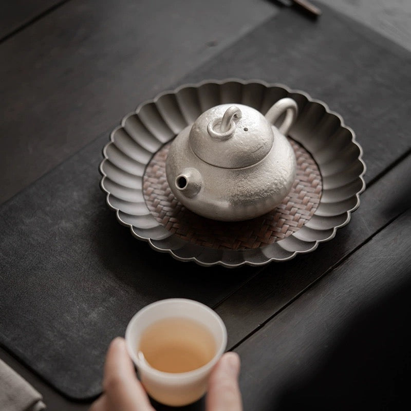 Chinese traditional handmade gilt silver teapot