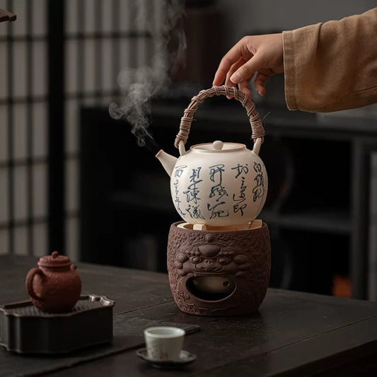 Traditional Chinese handmade ceramic tea kettle