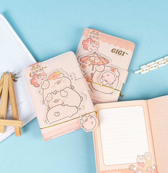 Buckle Notebook A5- GIGI PIG