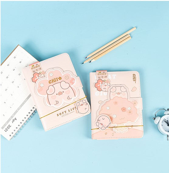 Buckle Notebook A5- GIGI PIG